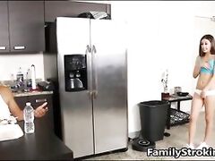 dad fucks his teen step d. in the kitchen familystroking com